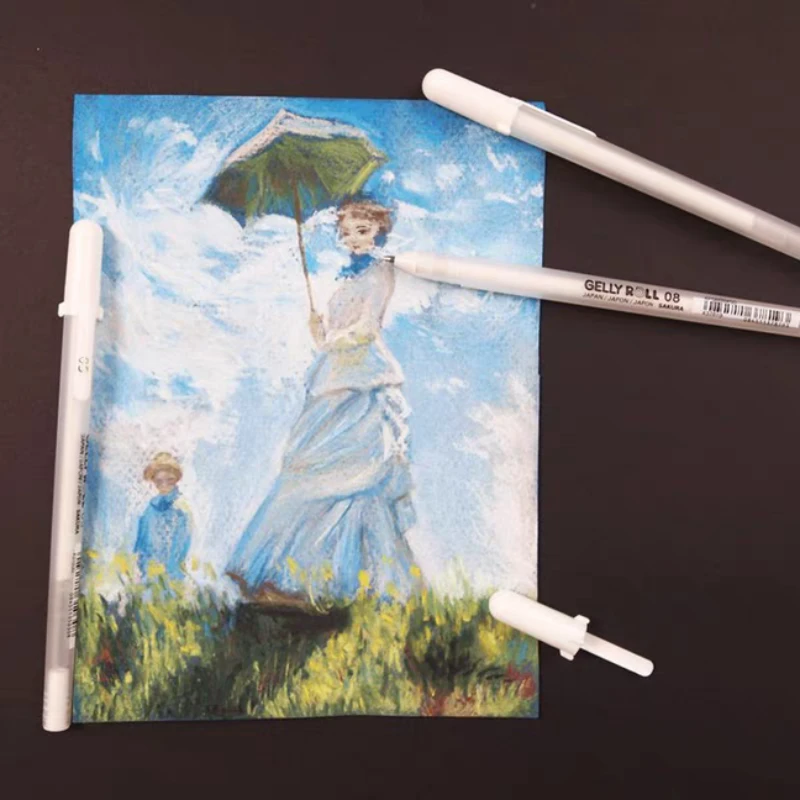 SAKURA Gelly Roll Highlighter Pen White Silver Gold for  Black Card Drawing Hand-Drawn Comics Painting Design Hand-Drawn view 4