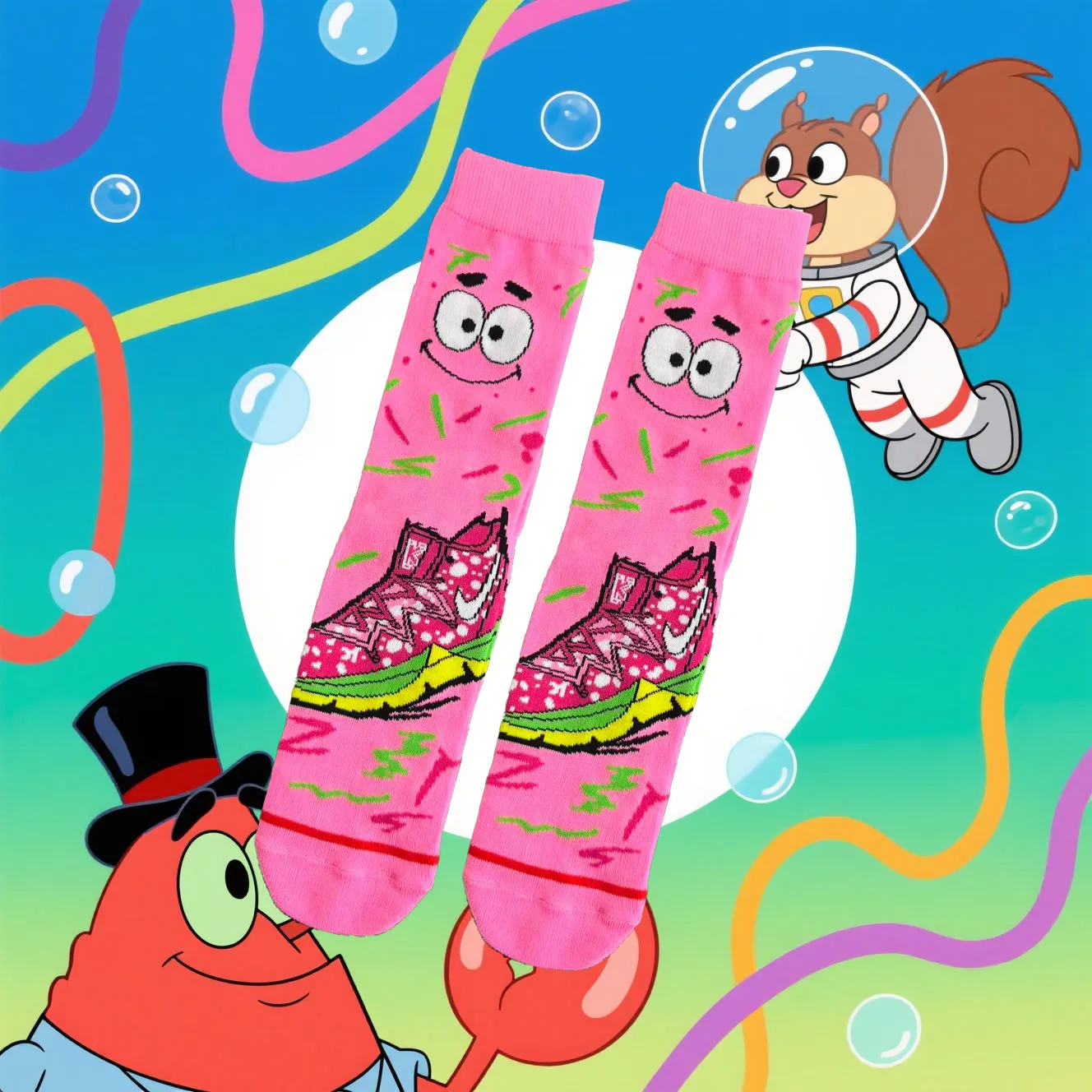 男性と女性用の漫画のかわいいニット太ももハイソックス1/5足