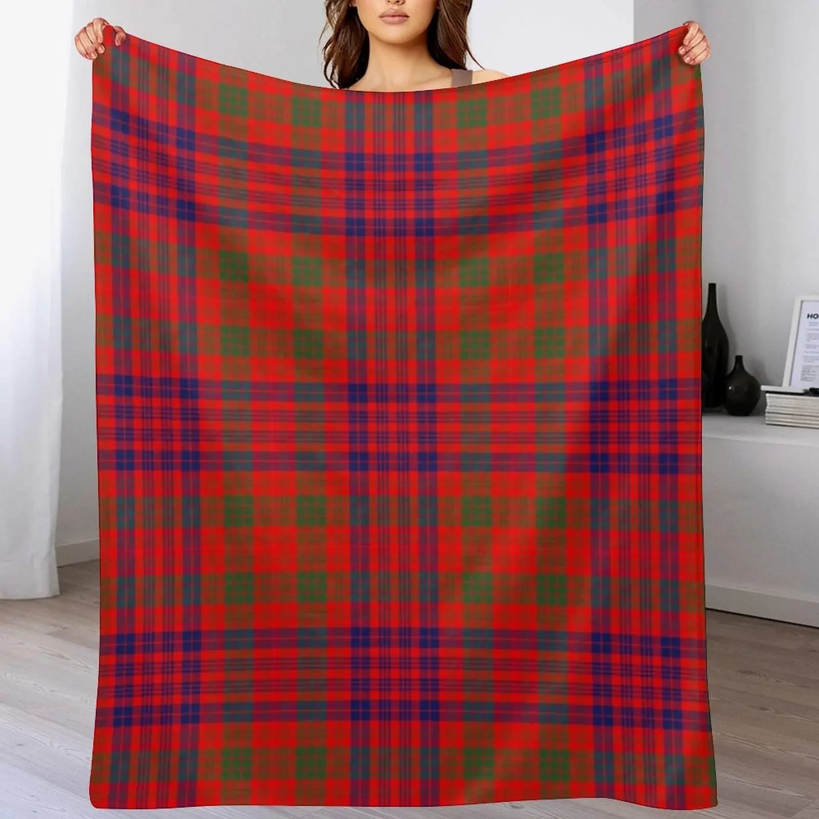 

Clan Ross Tartan Throw Blanket Warm Flannel Blanket for Couch Chair Bedroom