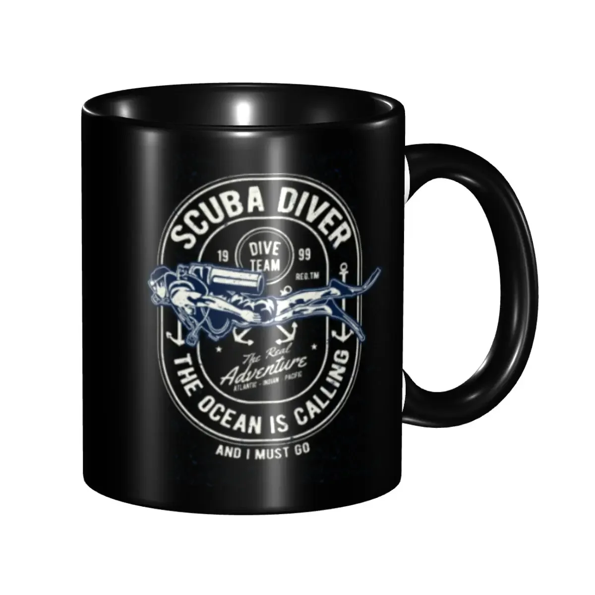 DIY Scuba Diver The Ocean Is Calling Ceramic Mug Custom Dive Diver Coffee Cups Creative Present