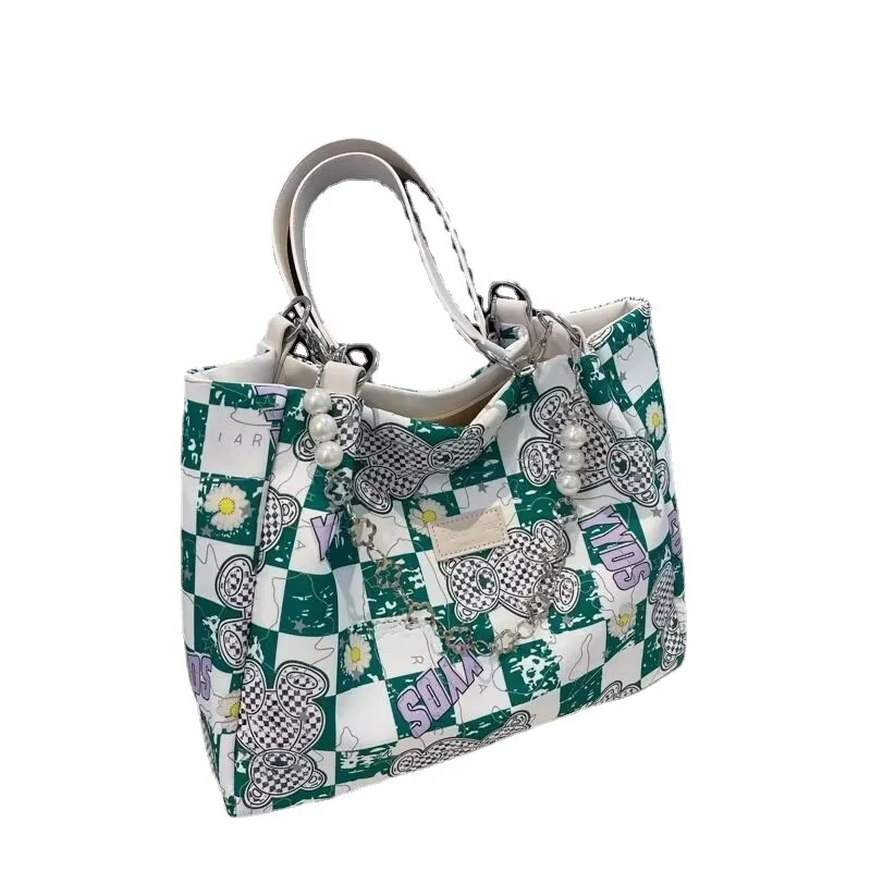 

Большая вместительная сумка-тоут для женщин, новая универсальная холщовая сумка через плечо, студенческая сумка для хранения из ткани Оксфорд