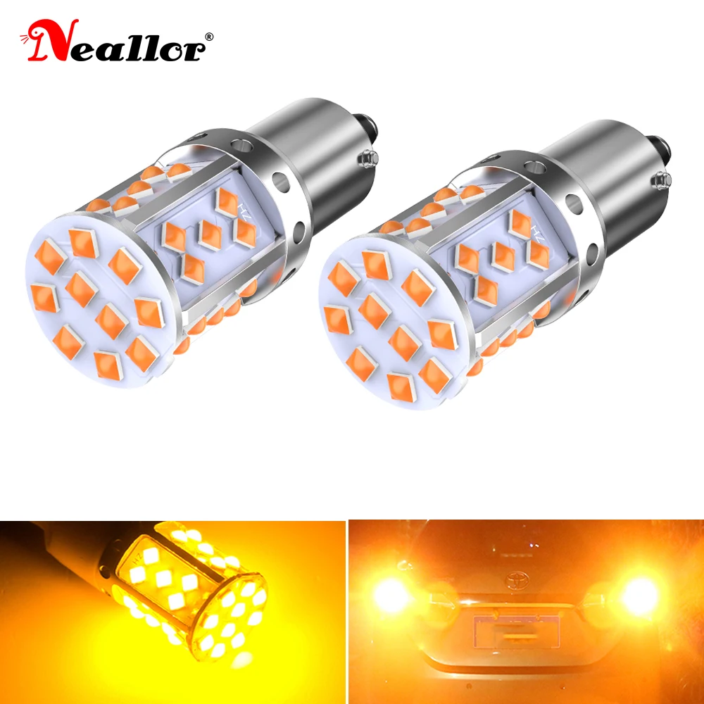 A pack NO Hyper Flash 1156 BA15S P21W BAU15S PY21W T20 7440 Led Bulb Turn Signal Light Lamps Amber Orange Canbus Error Free Leds