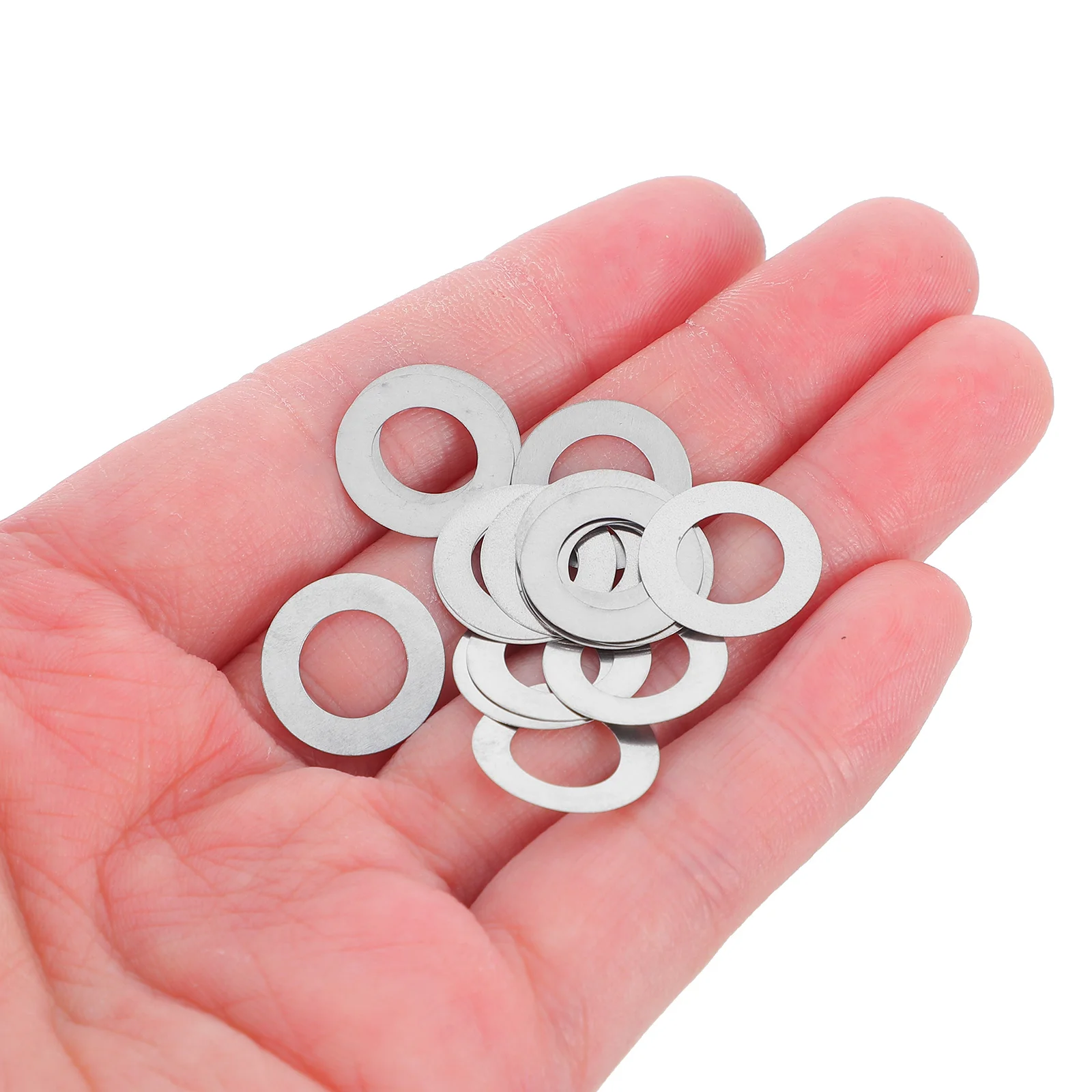 

100Pcs Door Knob Spindle Washers Stainless Steel Ultra Thin Flat Shims for Home Renovation Hardware Maintenance Repair Kit
