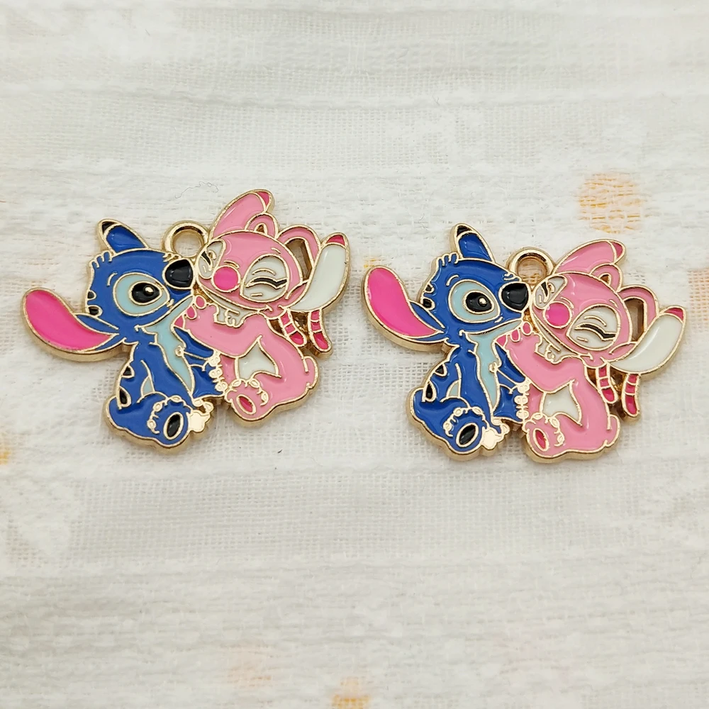 10pcs Cartoon Charms Jewelry Accessories Enamel Earring Phone Keychain Pendant Diy Making Craft Alloy Metal Gold Plated