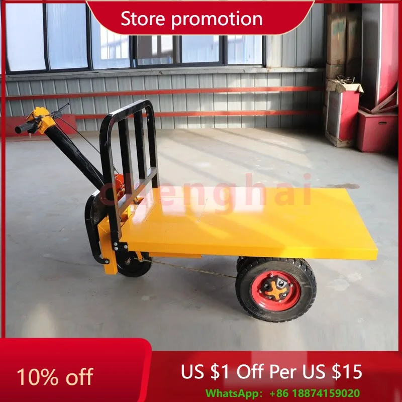 

Warehouse Material Transport Multi-Functional Three-Wheel Electric Platform Handcart Steel Frame 850W Motor