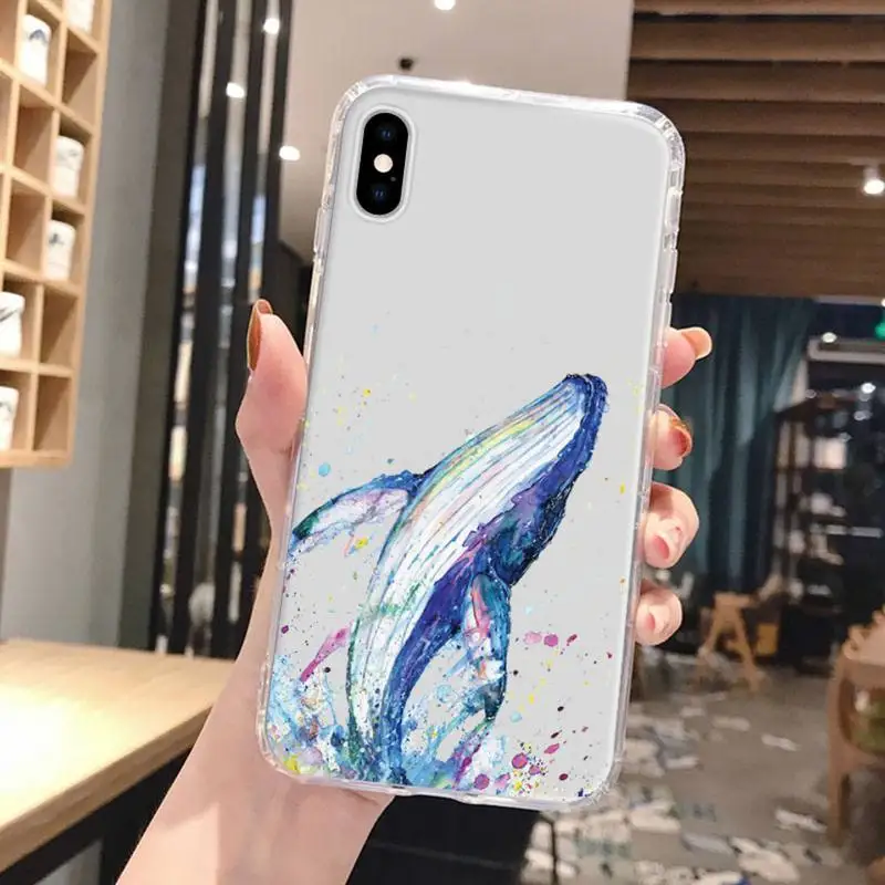 Ocean whale hand painted pattern Phone Case for Huawei honor P mate Y 30 40 20 50 8 70 10 9 a i x c pro lite prime smart