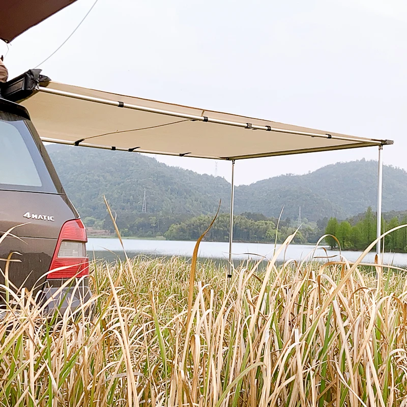 Aluminum 4x4 Flat Camping Tent Car Side Awning Roof Awning Shade Cover for Camper Trailer Privacy Screen Side Car Awning