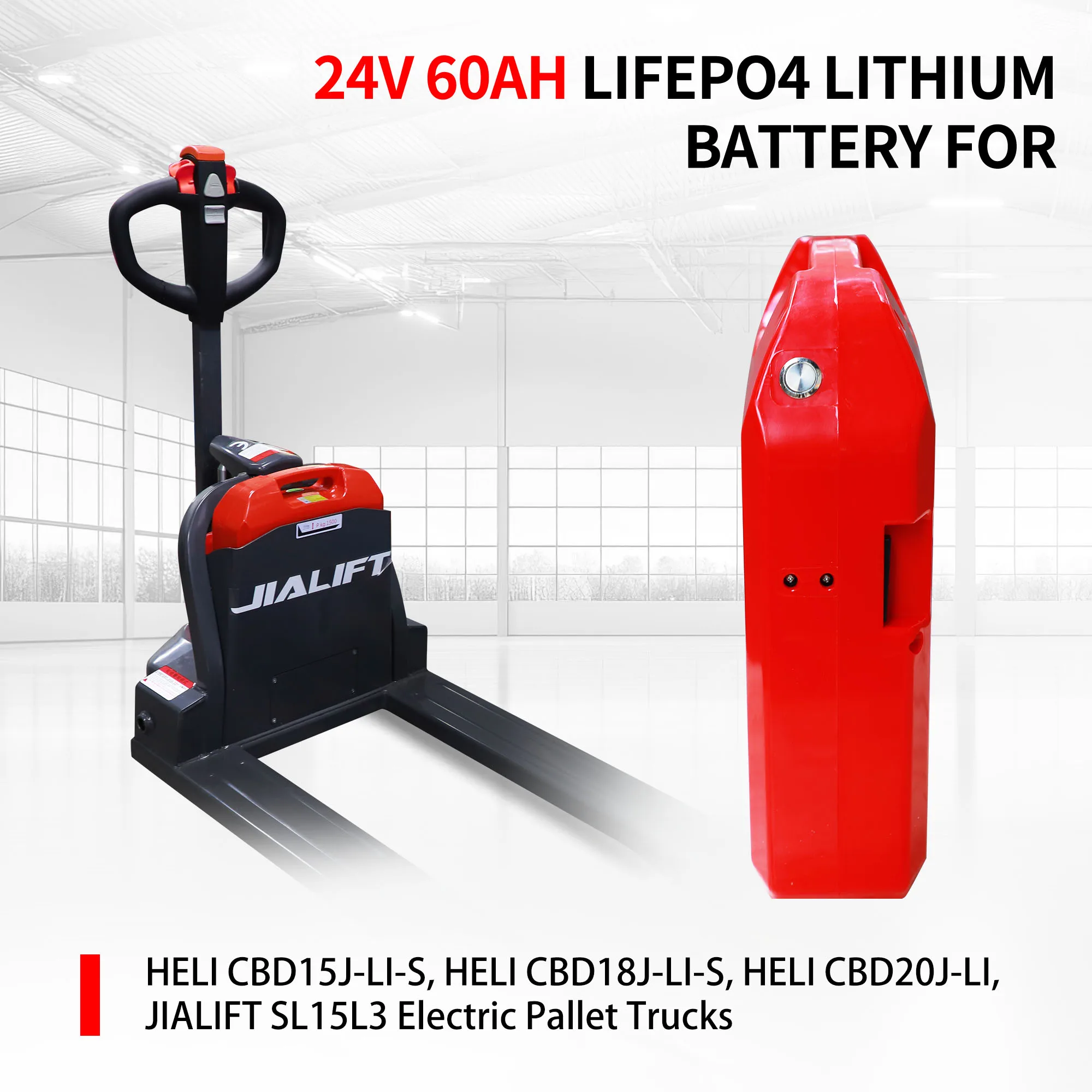 بطارية ليثيوم LiFePO4 24 فولت 60 أمبير في الساعة لشاحنة البليت الكهربائية HELI CBD15J /18J-Li-S