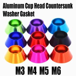 5PCS M3 M4 M5 M6 Corlorful Aluminum Cup Head Washer Cap Head Gasket Cone Flat Countersunk Head Washer For RC Model Part/DIY