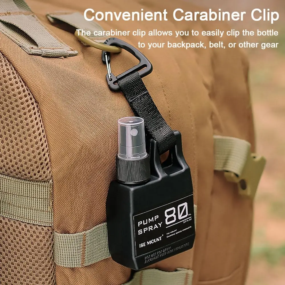 Outdoor Portable Spray Bottle Pump with Buckle for Camping Travel - Refillable Cosmetic Alcohol Perfume Dispenser Container view 6
