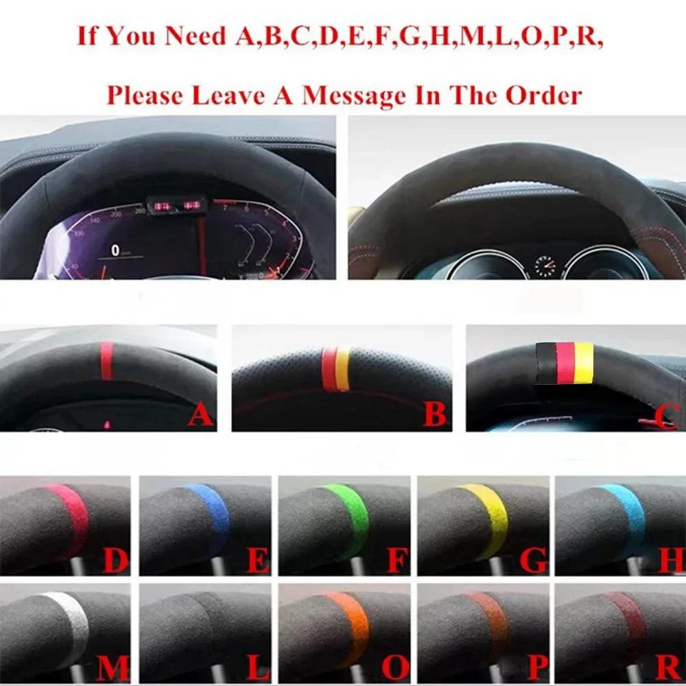 DIY Wear Resistant Microfiber Leather Car Steering Wheel Cover Interior Accessories For Mazda 3 Axela 2019 2020 CX-30 2020 MX-30 view 5