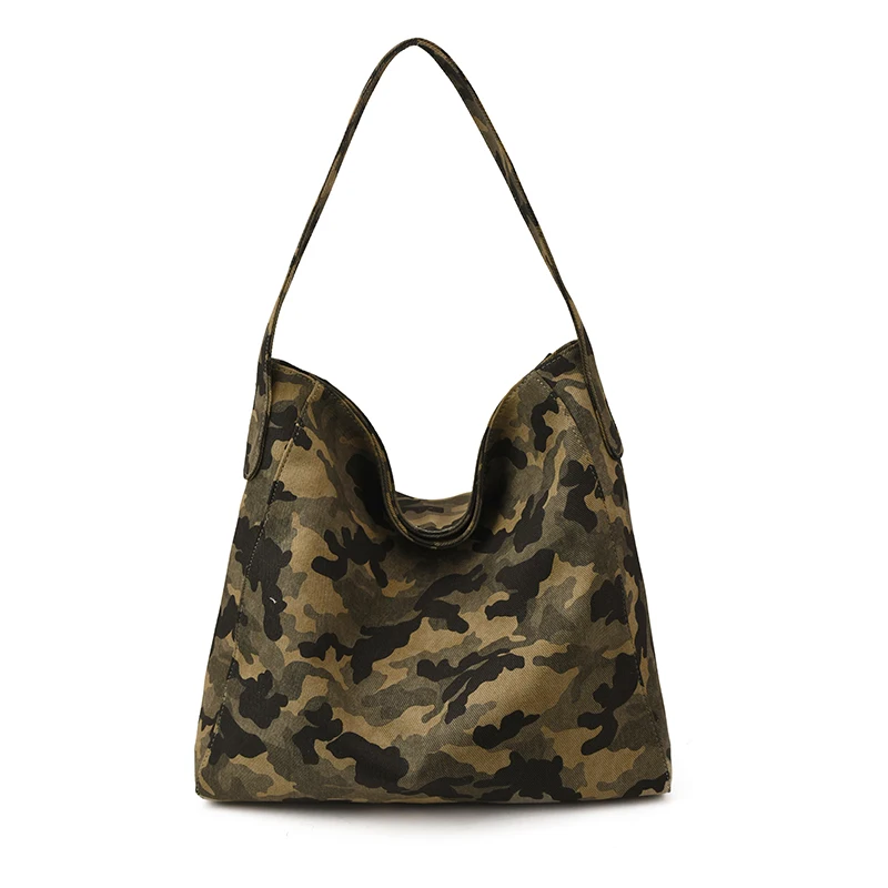 

2025 Retro Leopard Print Camouflage Large-capacity Bucket Single-shoulder Bag Soft Faux Suede Shopping and Commuting Tote Bag