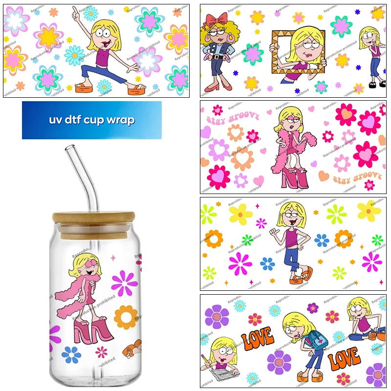 popular cartoon Meg Griffin design UV DTF Cups Wrap DIY Label Transfer Sticker Waterproof Print home decoration gift