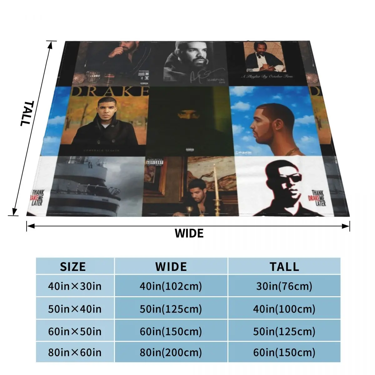 Drake Album Covers Throw Blanket Personalized Gift Kid'S Blanket