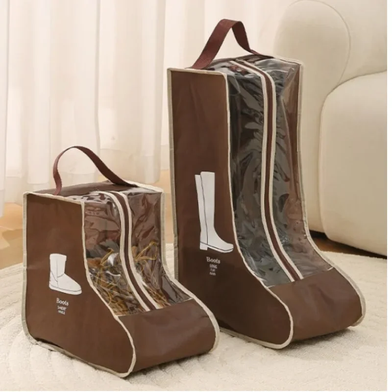 New Transparent Shoes Protection Bag Waterproof Dustproof Container Thickened Non-woven Fabric Long or Short Boots Storage Pouch