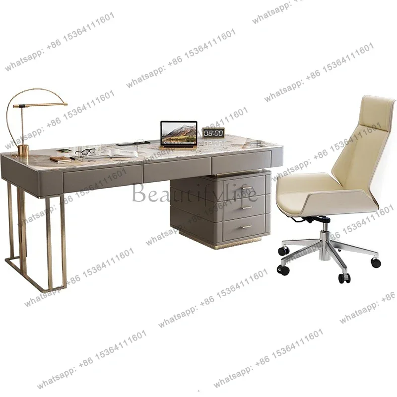 

Furniture Modern Designer Executive Desk Drawers Shelf Corner Computer Desk Bureaux Office Work Portable Mesa Para Computador