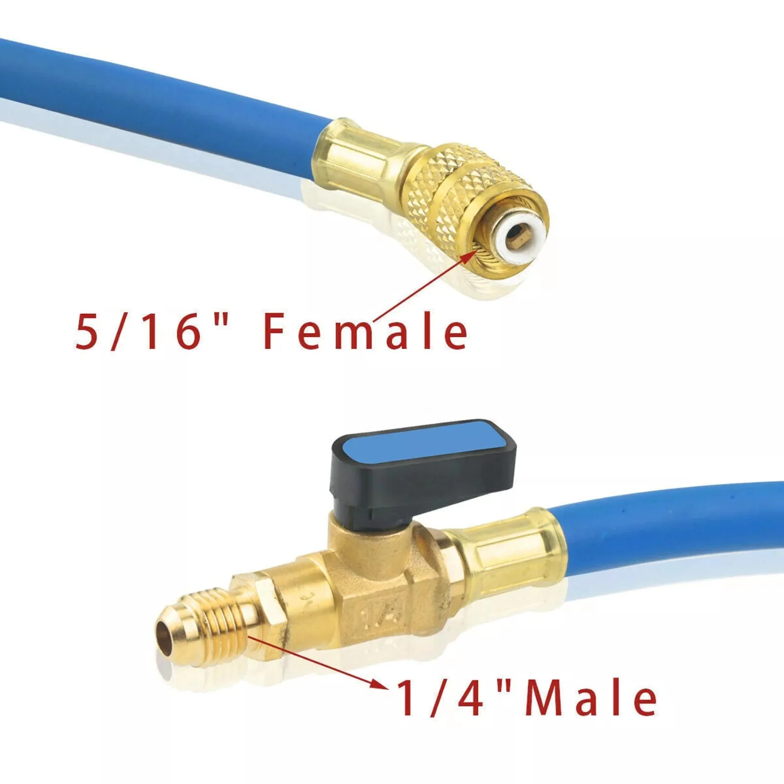 3Pcs Refrigerant Charging Hose Ball Valve 1/4