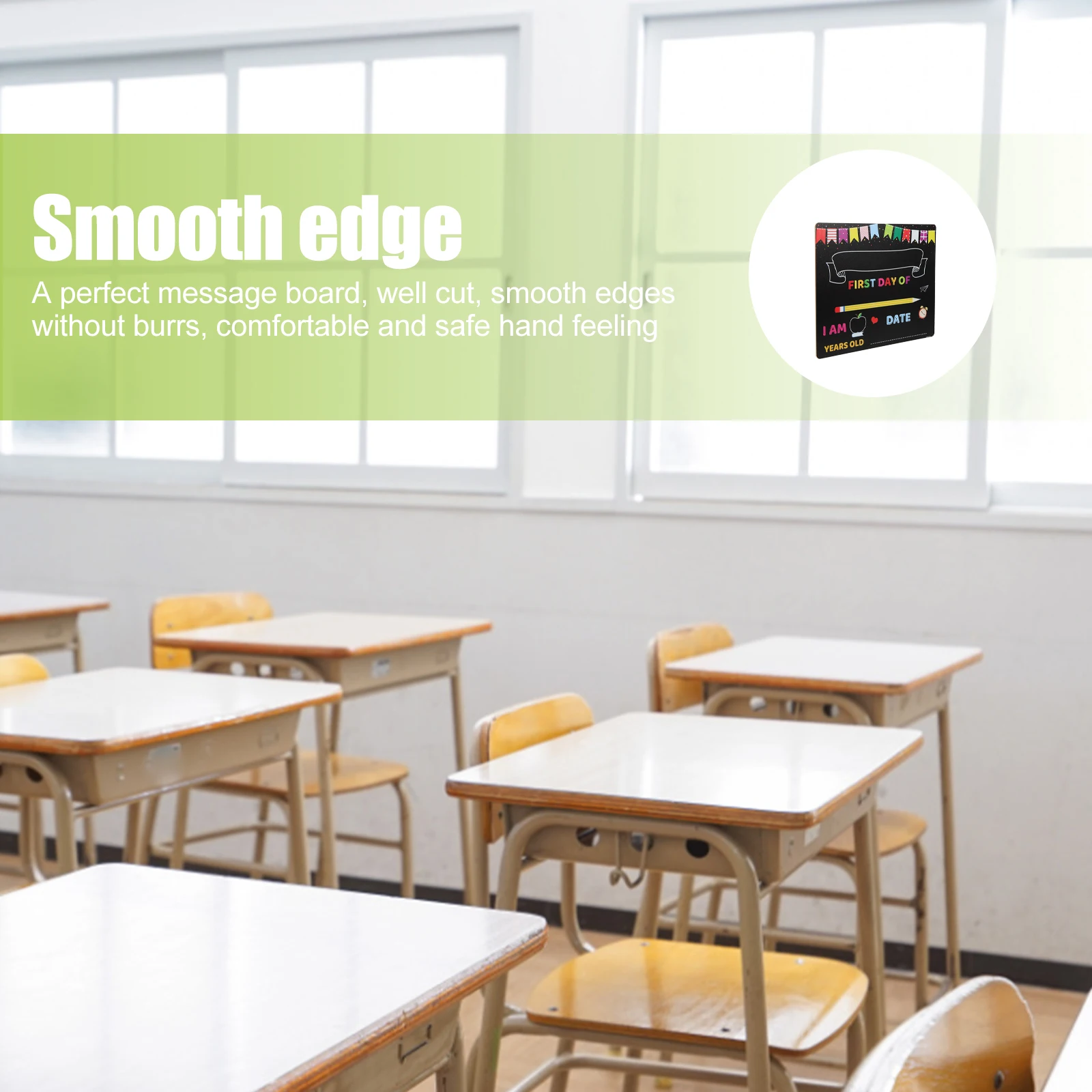 Graduation Photo Board Erasable Chalkboard Multi-Function School Sign Kids Accessory Smooth Edges Home Decoration Back