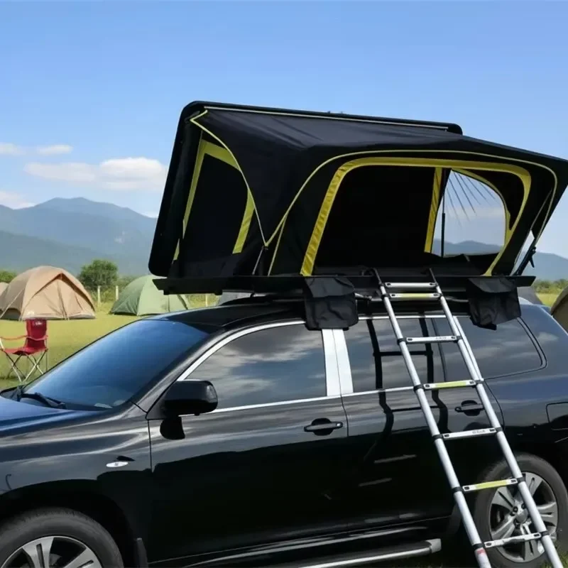Aluminum Hard Shell Rooftop Tent Waterproof Car Roof Tent for SUV Camping Overland Hardshell Clamshell Rooftop Tent