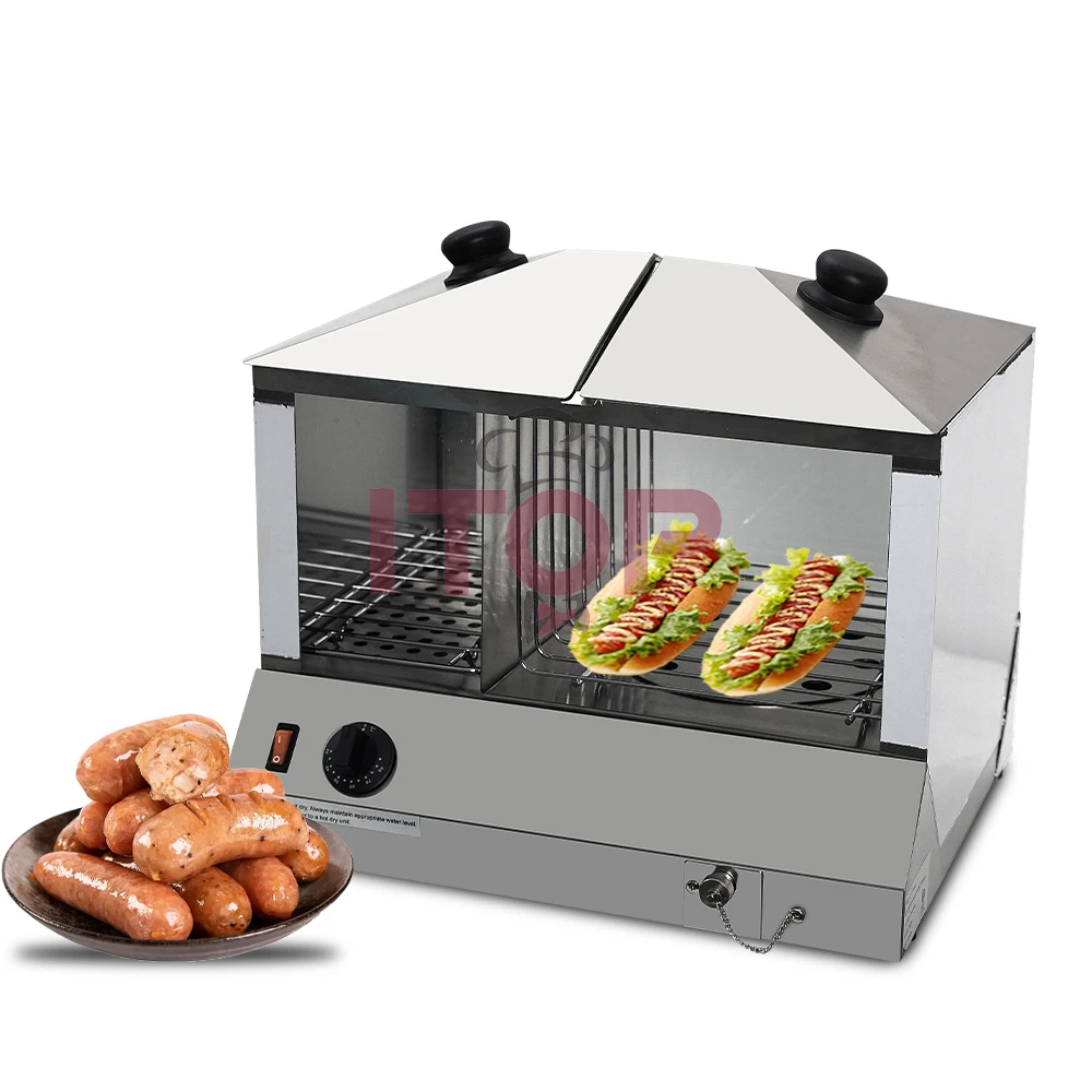

Other Snack Machine Electric Hot Dog Making Machine 48 Bun Hot Dog Steamer+100 Hot Dog Warmer Showcase