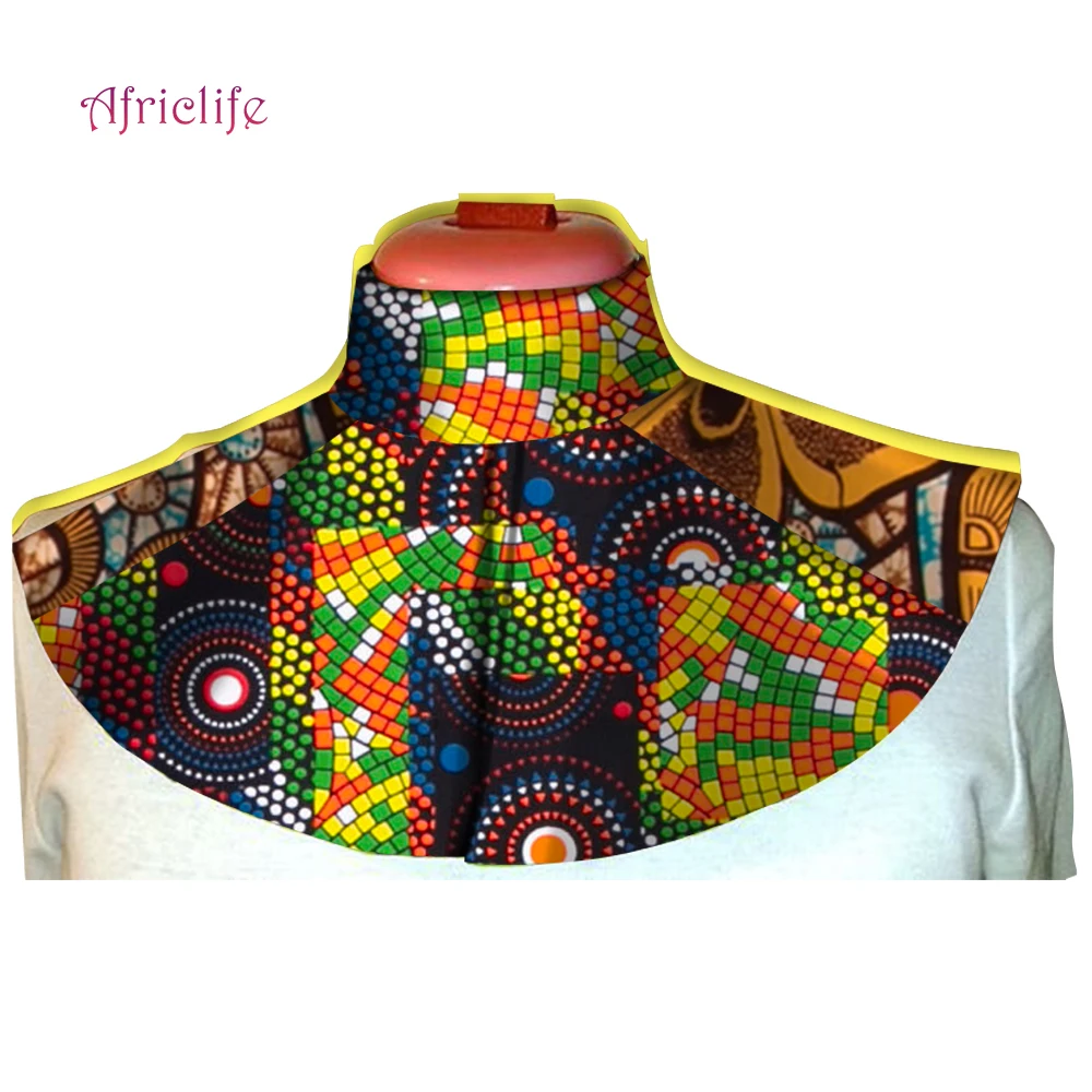 Collier ras du cou africain Ankara pour la présidence, tissu imprimé africain, faux col, poignées colorées, collier amovible, bijoux faits à la