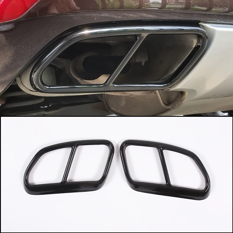 

1 pair Stainless steel Car Tail Throat Muffler Exhaust Pipe Tail Cover Trim Stickers For Volvo XC60 S60 S90 V90 XC90 2014-2020