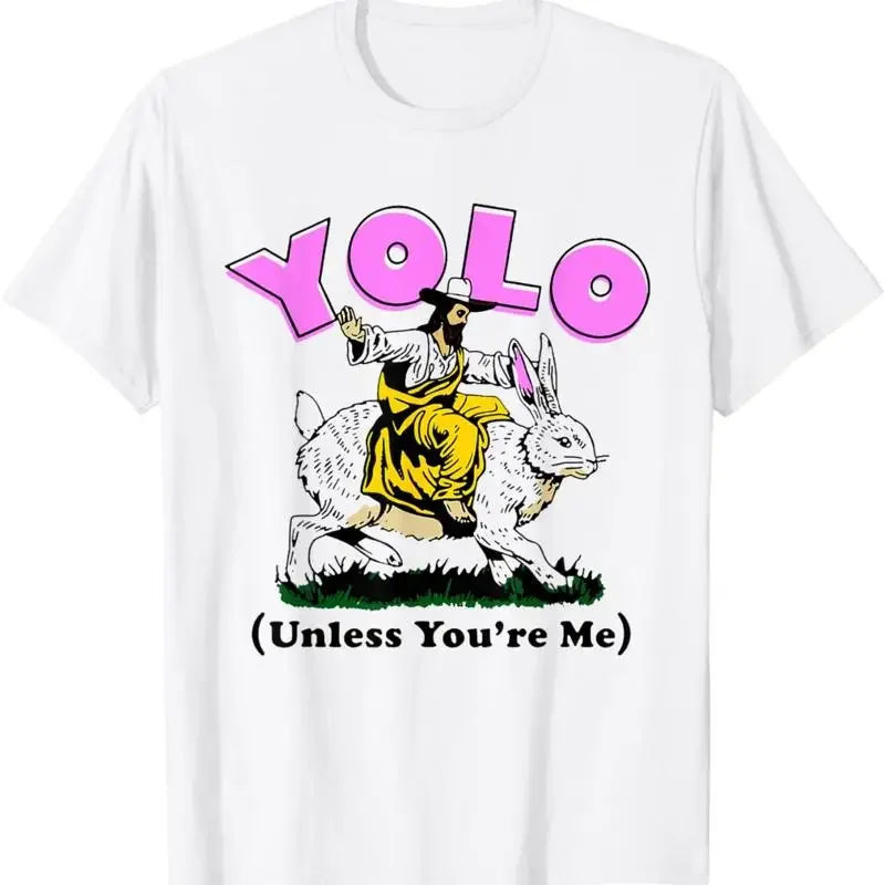 Yolo Unless You'Re Me Jesus Riding Bunny T Shirt