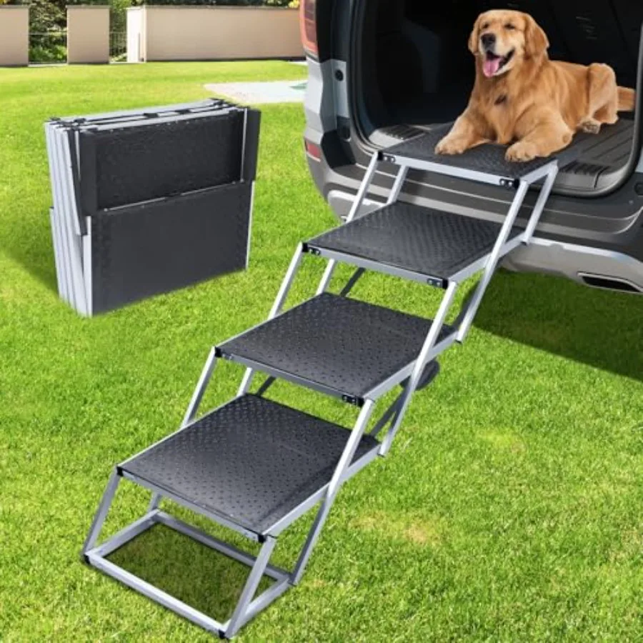 

Extra Wide Dog Stairs for Large Dogs Portable Dog Ramp for Car with Non-Slip Surface Folding Dog Car Ramp for SUV Car Outdoor S