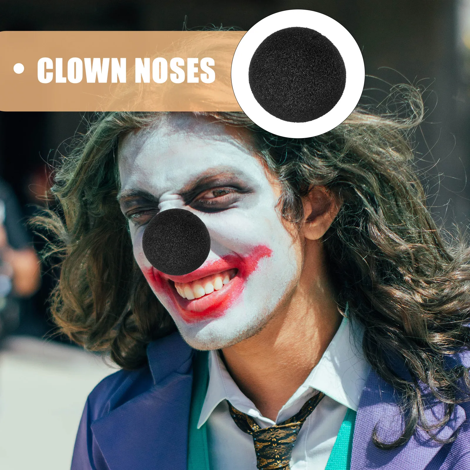 

50Pcs Clown Nose Sponge Funny Simple Clip on Nose Costume Party Props Halloween Christmas Performance Balls Clown