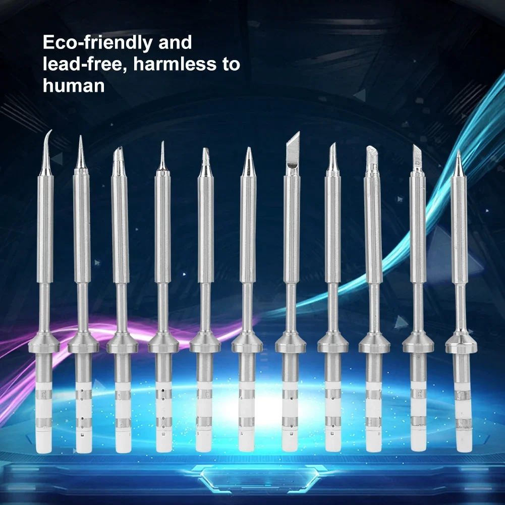 

Mini Stainless Steel Soldering Iron Tips Replacement for TS100 Soldering Iron (11Pcs Set)