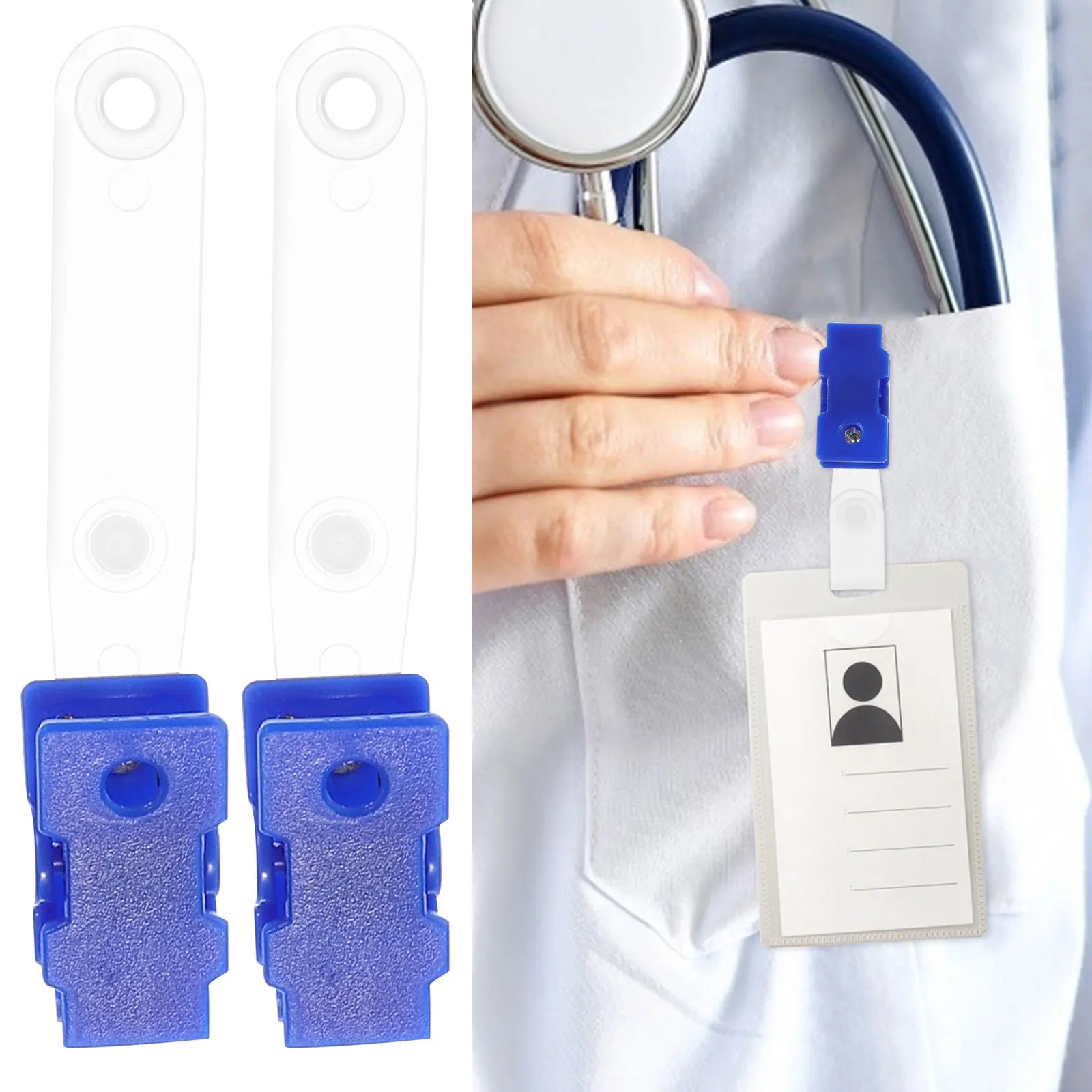 

100pcs Clips Plastic Lightweight Lanyard Clips Compact Size For Id Cards Name Tags Nurses Office Workers