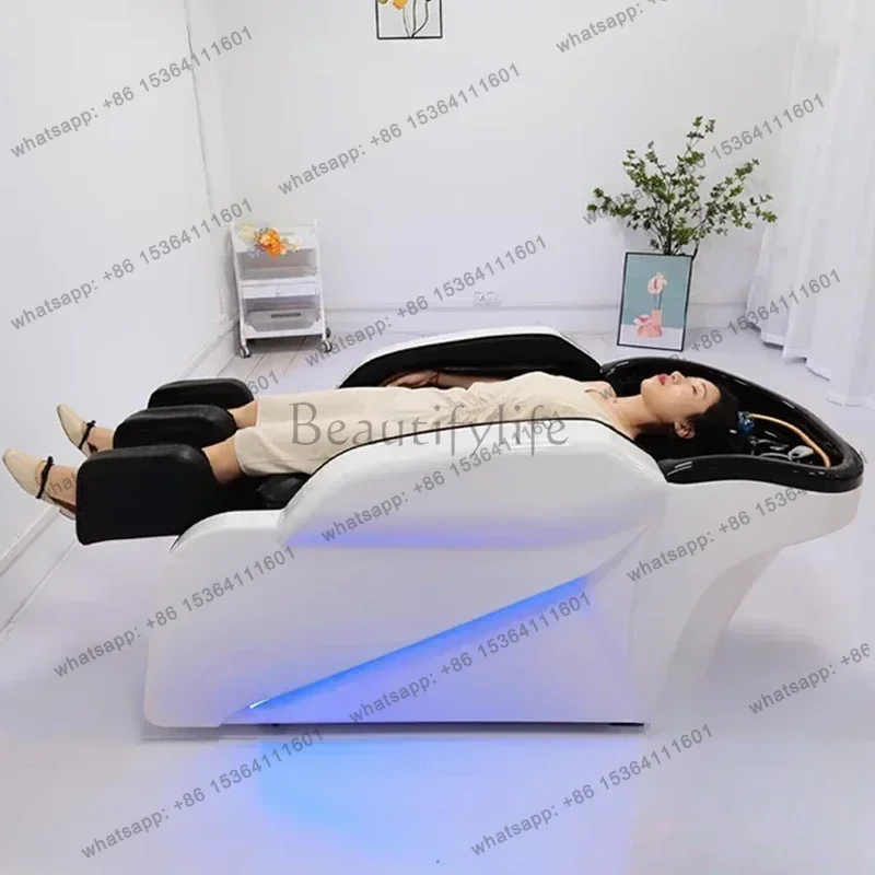 LSHigh-end Ceramic Basin Shampoo Chairs Smart Massage Multifunction Shower Shampoo Chairs Salon Furniture Sillas De Shampoo FYSB