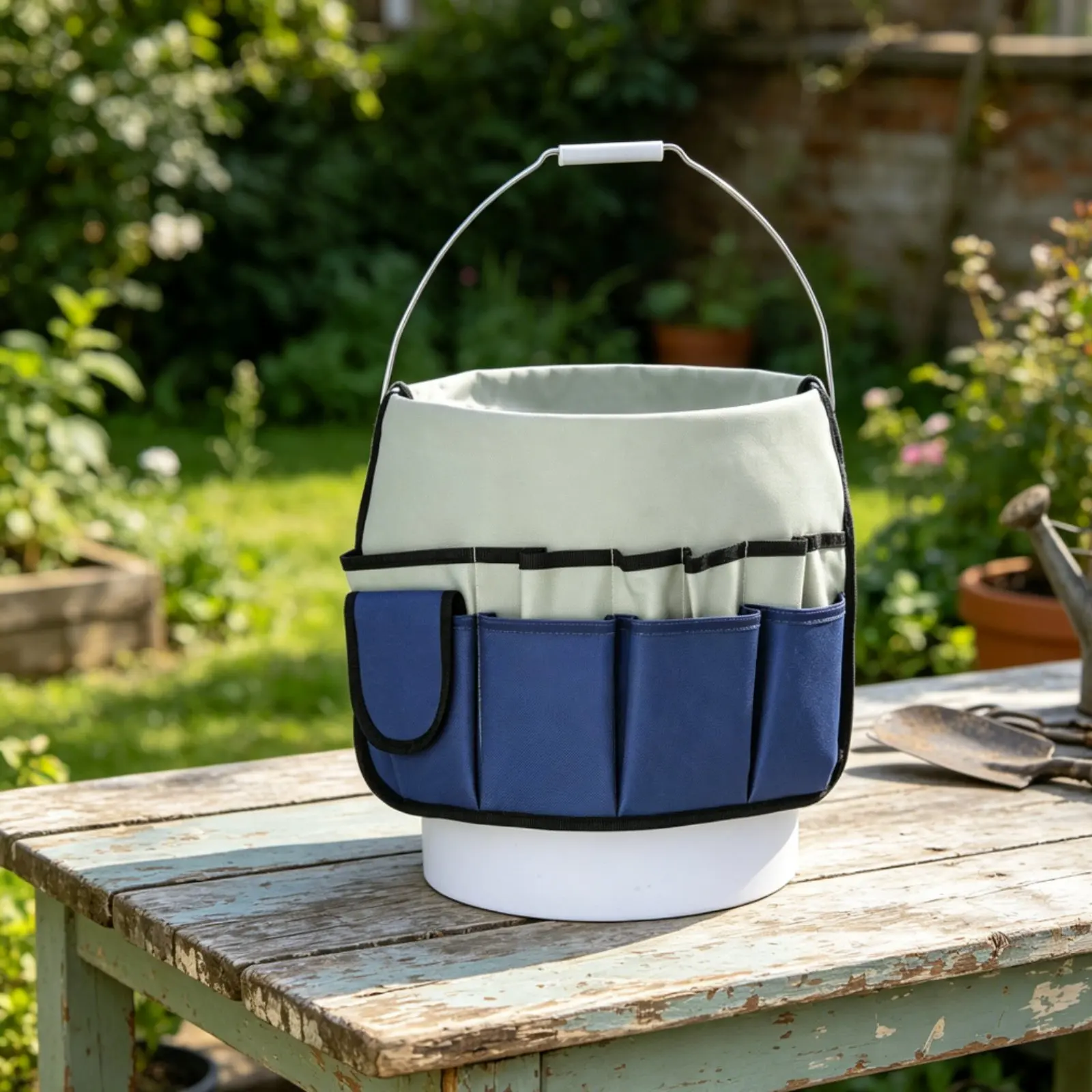 Gardening Tool Tote Large Capacity Multi-Pocket Tool Organizer Canvas Container Bag Waterproof Sturdy-Duty for Construction Site - view 5