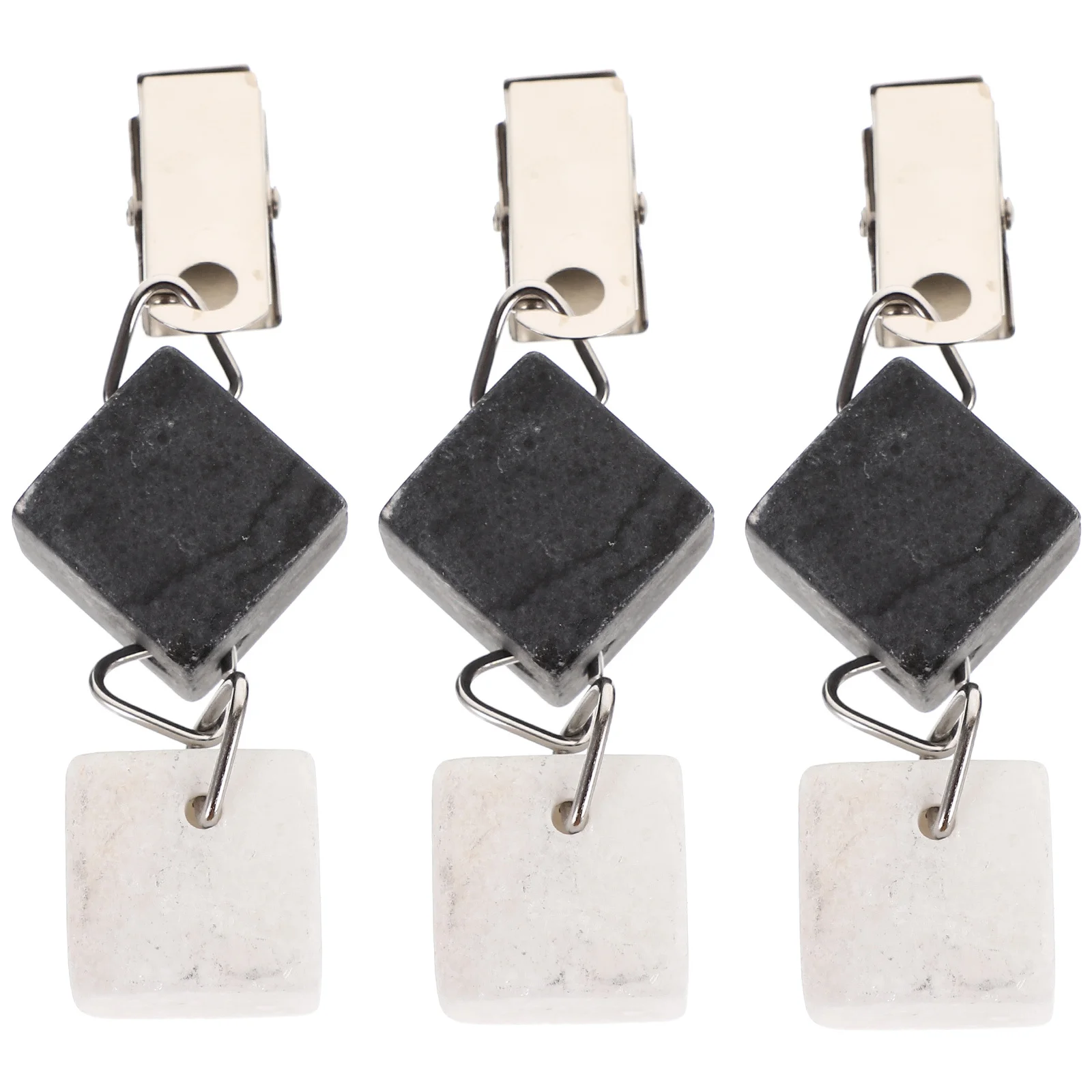 

3Pcs Tablecloth Weights Marble Clips Decorative Pendant for Outdoor Dining Picnic Wedding Buffet Party Reusable Compact Table