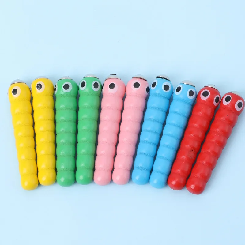 Juguetes Montessori de madera para niños, juego educativo de aprendizaje, pesca, pájaro carpintero, atrapar gusanos, Motor fino, entrenamiento de