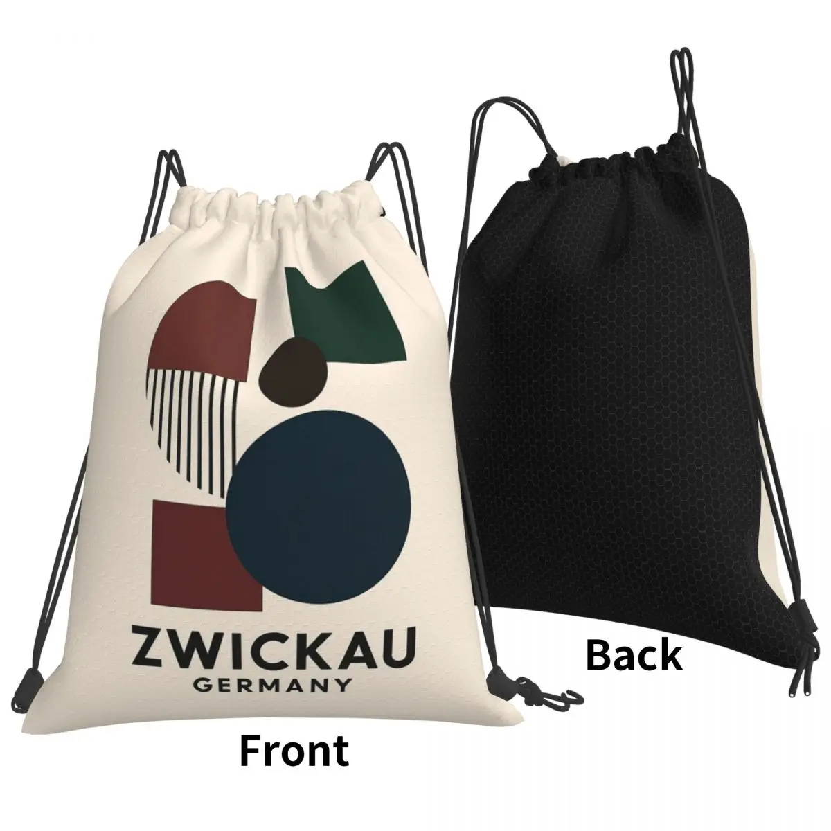 

Zwickau Germany Bauhaus Geometric Backpacks Portable Drawstring Bags Storage Bag Book Bags for Man Woman Students