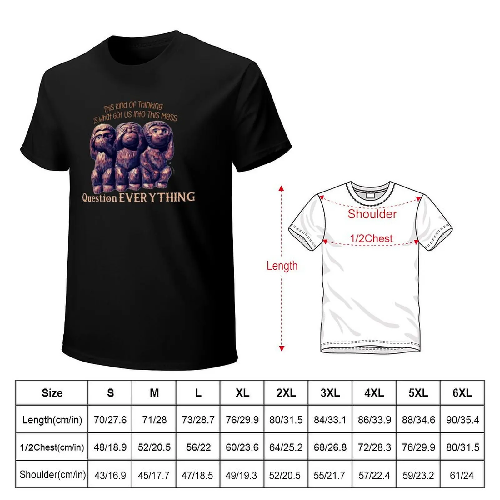 3 Wise Monkies Psyop T-Shirt Basic Breathable Solid Color T-Shirt