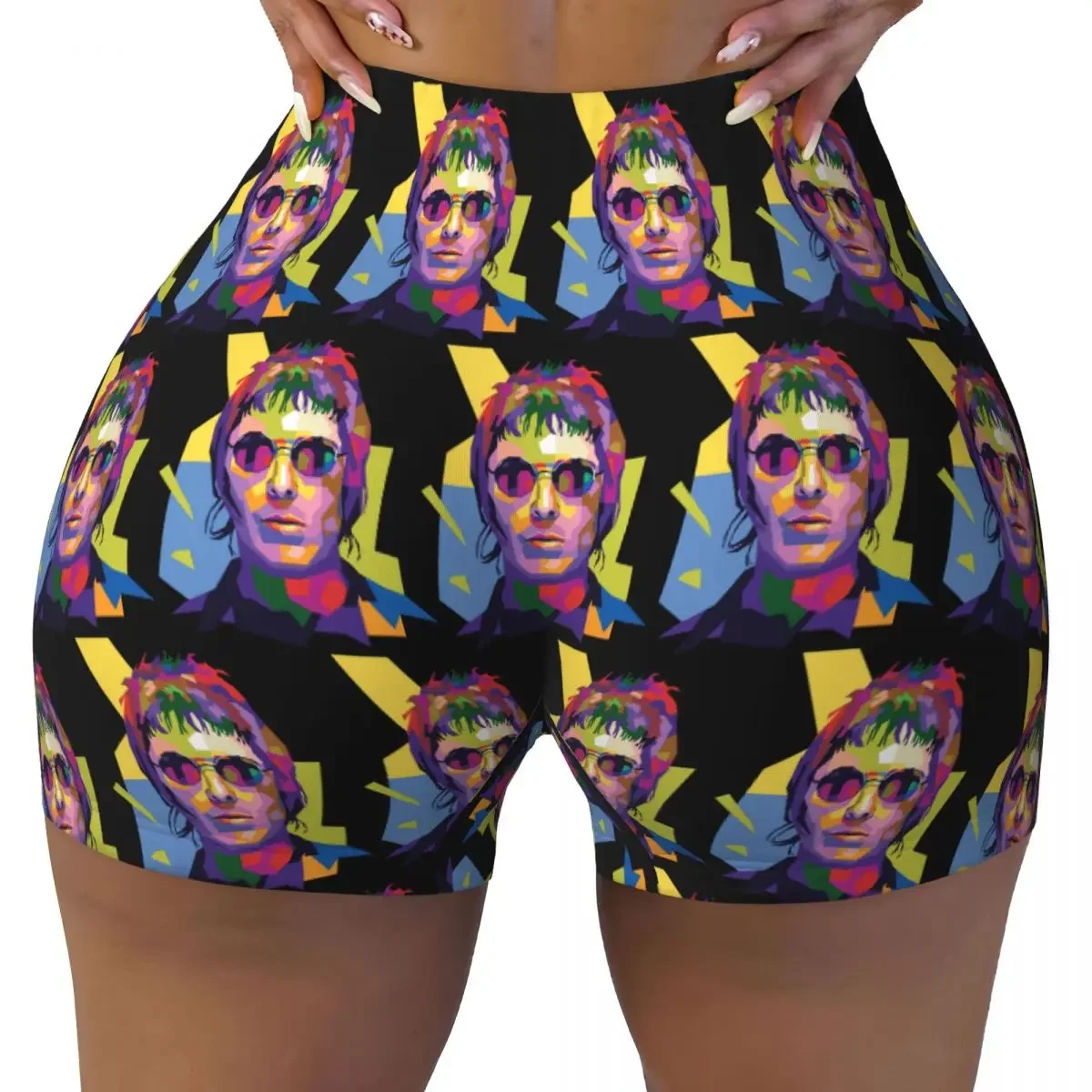 Custom Liam Gallagher Yoga Shorts Women Gym Workout Running Athletic Volleyball Biker Shorts