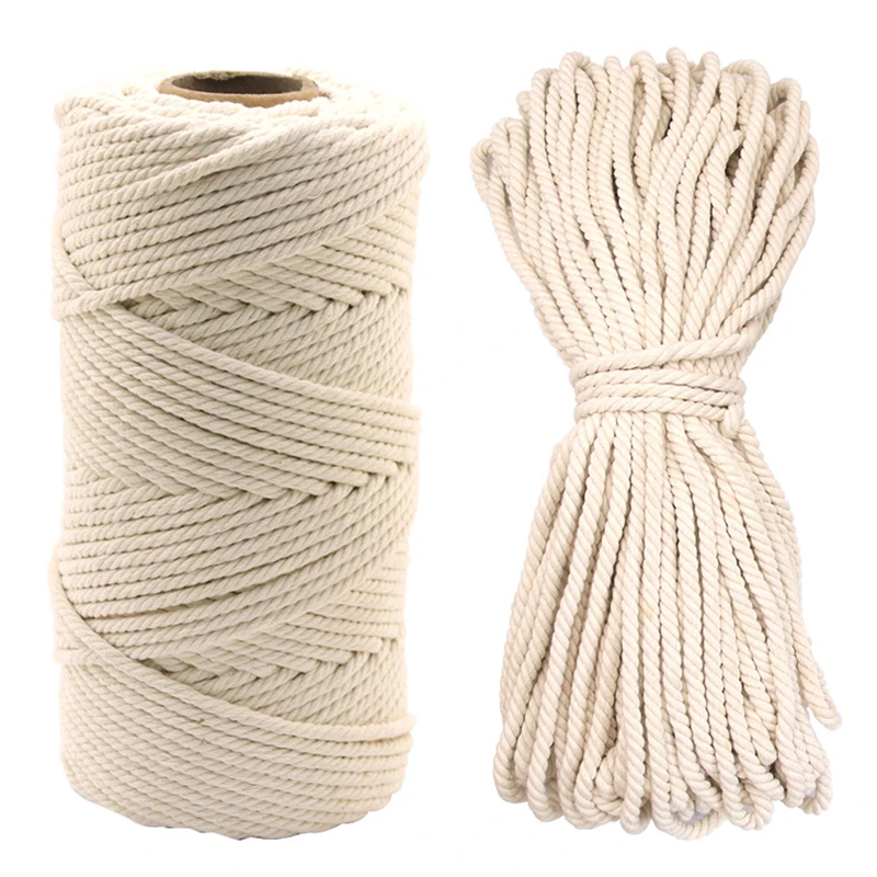 5mm Natural Cotton Macrame Rope Macrame Cord for Wall Hanging Plant Hangers Weave Crafts Gift Wrapping Wedding Decor Supply