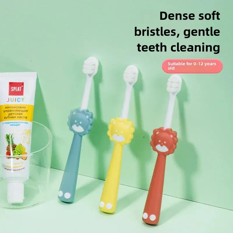 Brosse à dents de dessin animé pour enfants, brosse d'entraînement à dents à feuilles caduques, livres pour enfants, appareil super doux pour bébé, filles et garçons