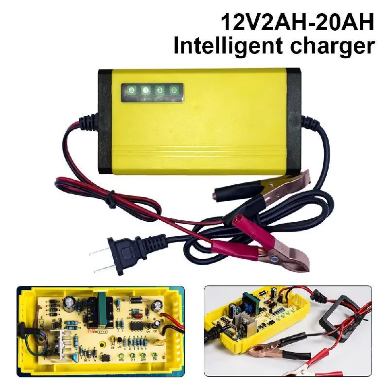 220V Power Puls Repair Charger Car Battery Charger 12V 2A LED Display Moto Truck Battery Charger Wet Dry Lead Acid Battery