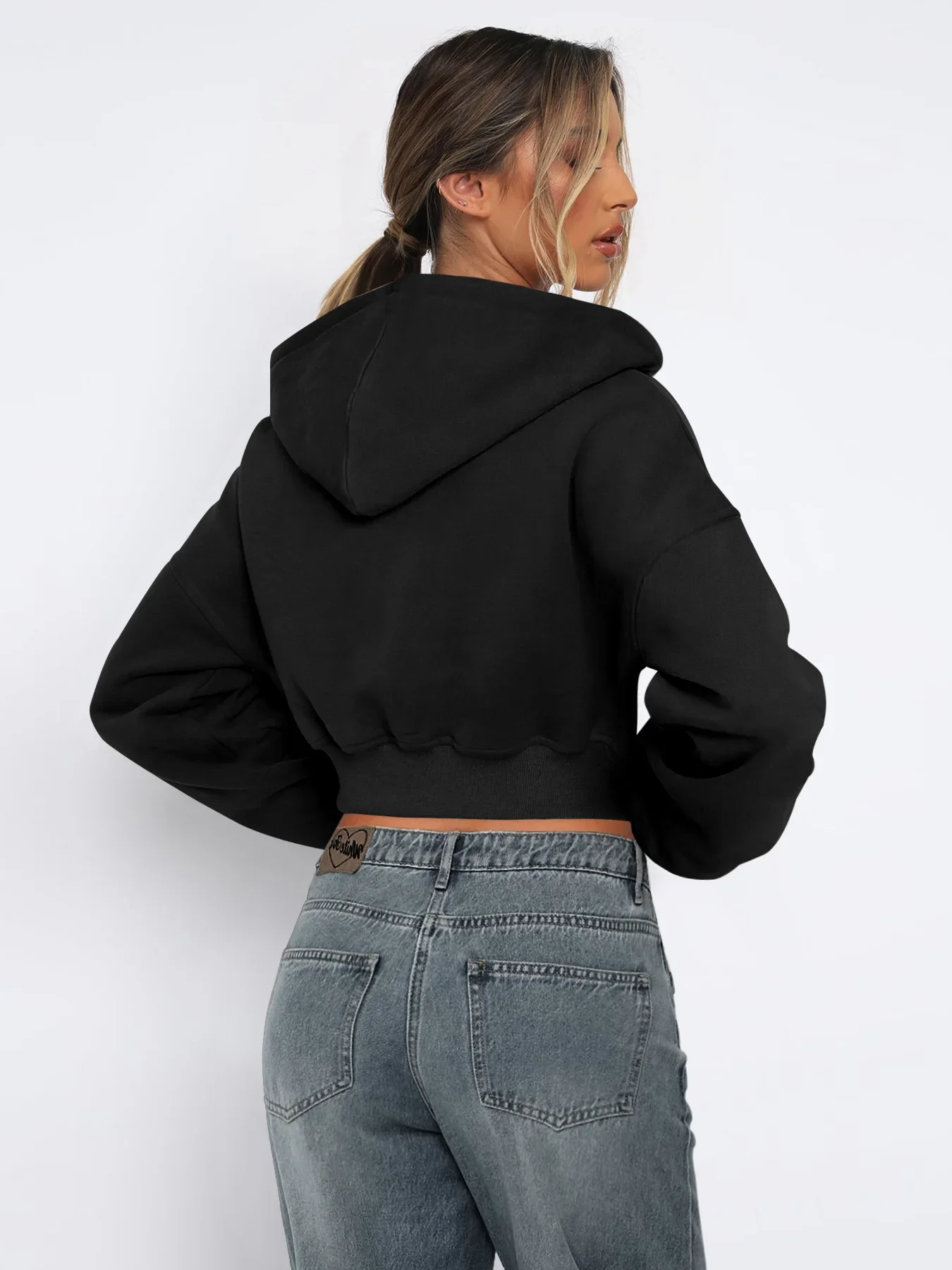 2025 Fall Winter New Arrival Women's Long-Sleeve Hoodie Zip-Up Cardigan Hooded Casual Jacket for Women Y2k Clothing Tops