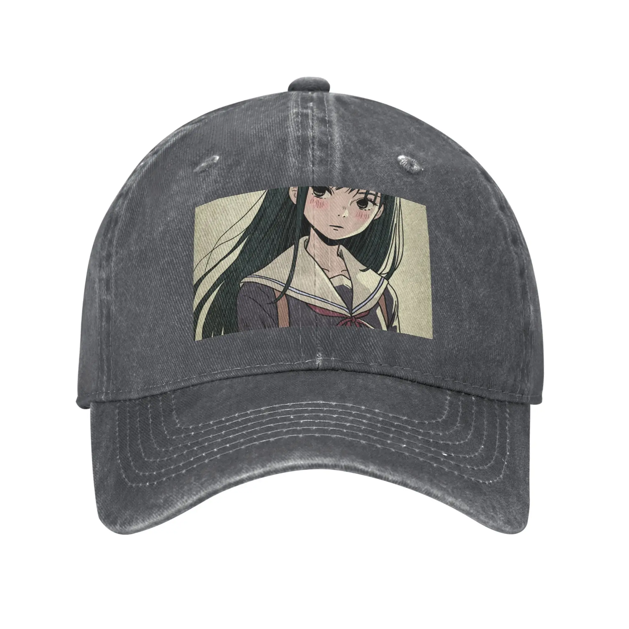 Fashion Serious Anime Schoolgirl   Vintage Anime Art baseball cap  Wear-Resistant And Durable Luxury Cap