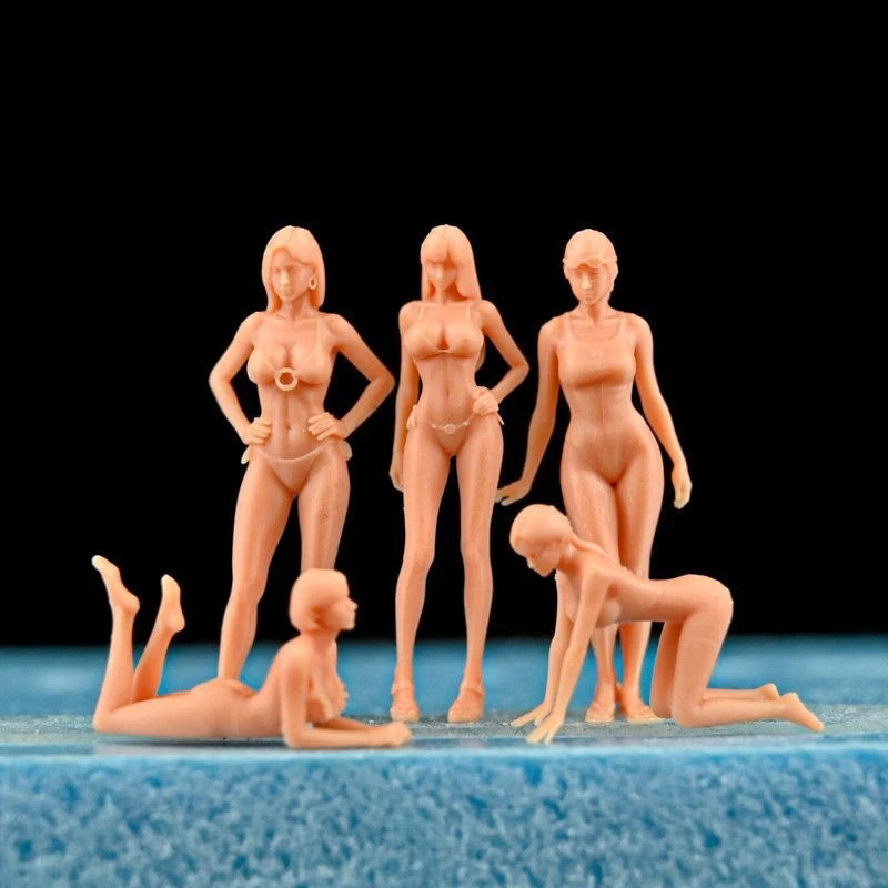 1/64 Figure Miniature White Model High-looking Asian Female Character Swimsuit Villain
