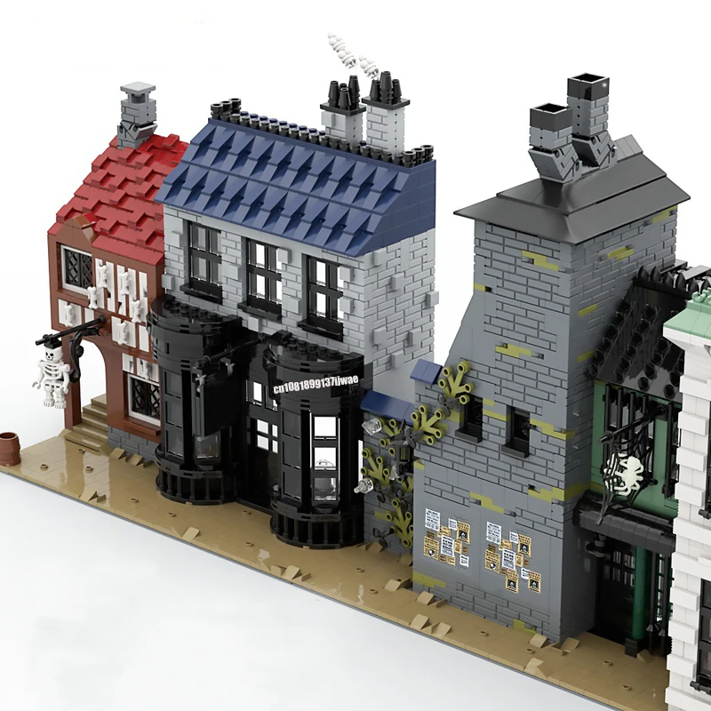 Bloques de construcción de película mágica para niños, juguete Modular de película mágica de Harry, modelo Knockturn Alley, ideas creativas, regalo de cumpleaños, piezas, 3043