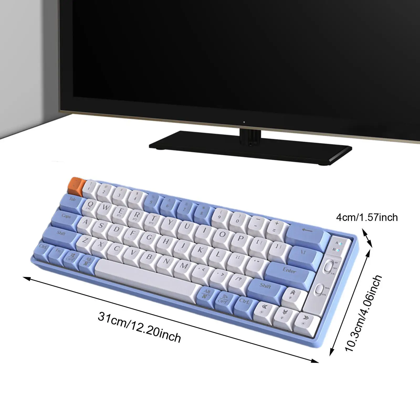 

65 Keys Layout Gaming Keyboard Hot Swappable Wireless Ergonomic Multifunctional 12x4inch RGB Lighting Mechanical Keyboard Type C