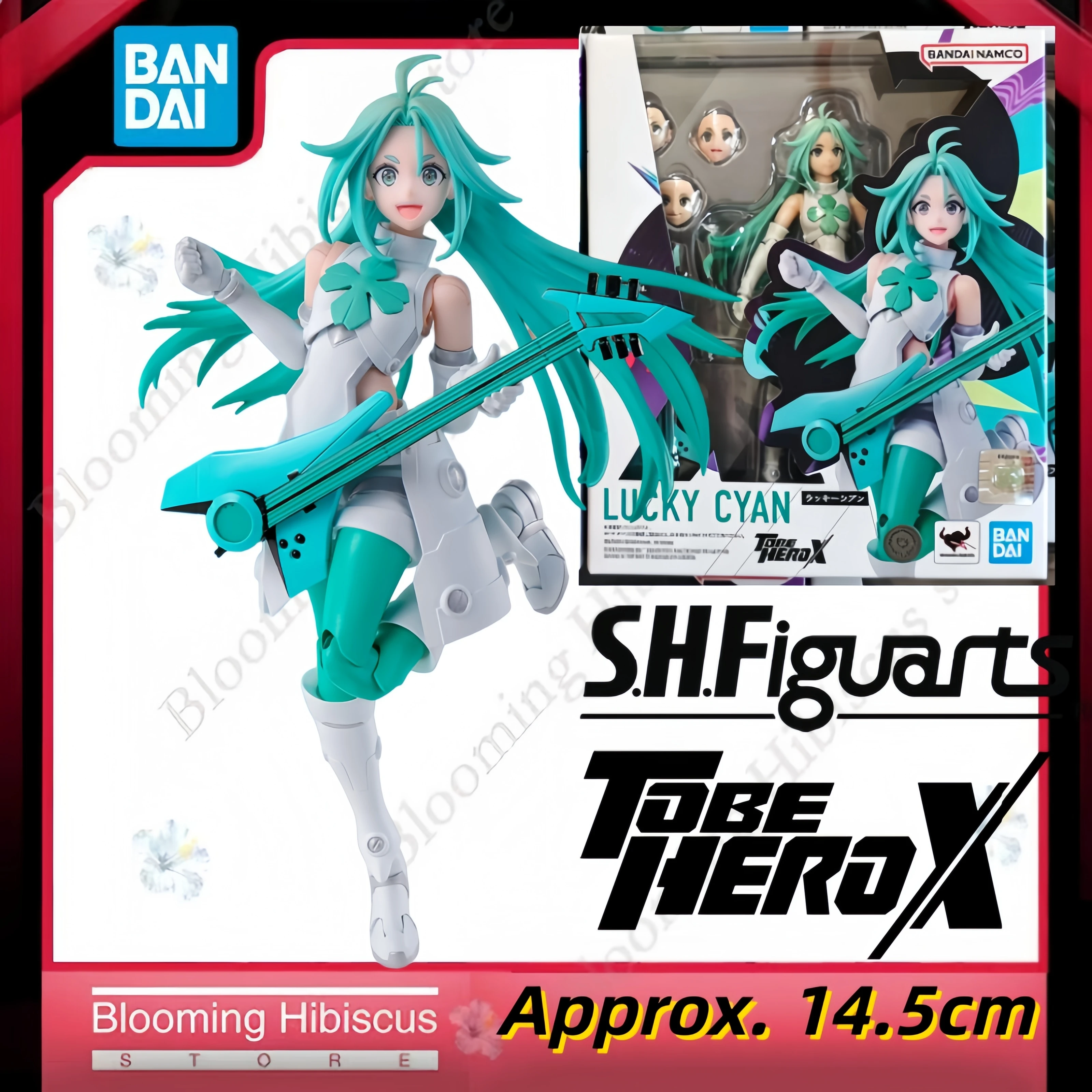 BANDAI TAMASHII NATIONS - TO BE HERO X - Ranking No.07 Lucky Cyan S.H.Figuarts Figura de Acción Posable Coleccionable en Stock
