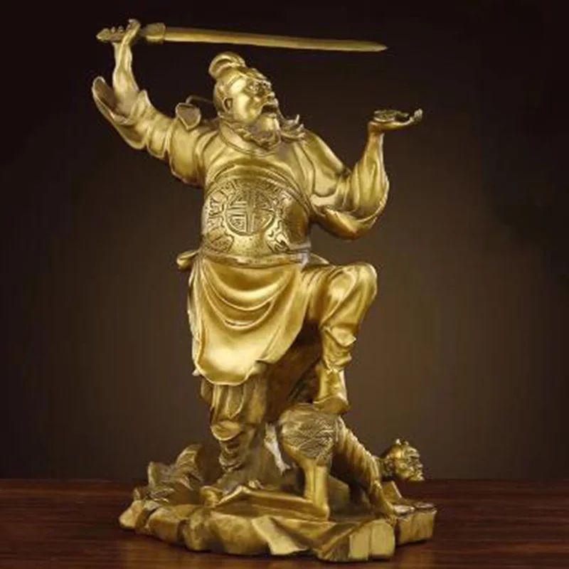 

Zhong Kui Statue Pure Copper Tian Shi Ornament Home Entrance Office Store Decorations Sculptures