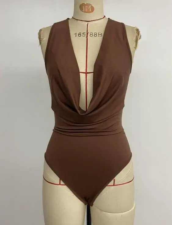 Women's Jumpsuit 2025 Summer New Sexy Sweet and Spicy Style Latest Jumpsuit Hanging Neck Deep V-Neck Solid Color Jumpsuit