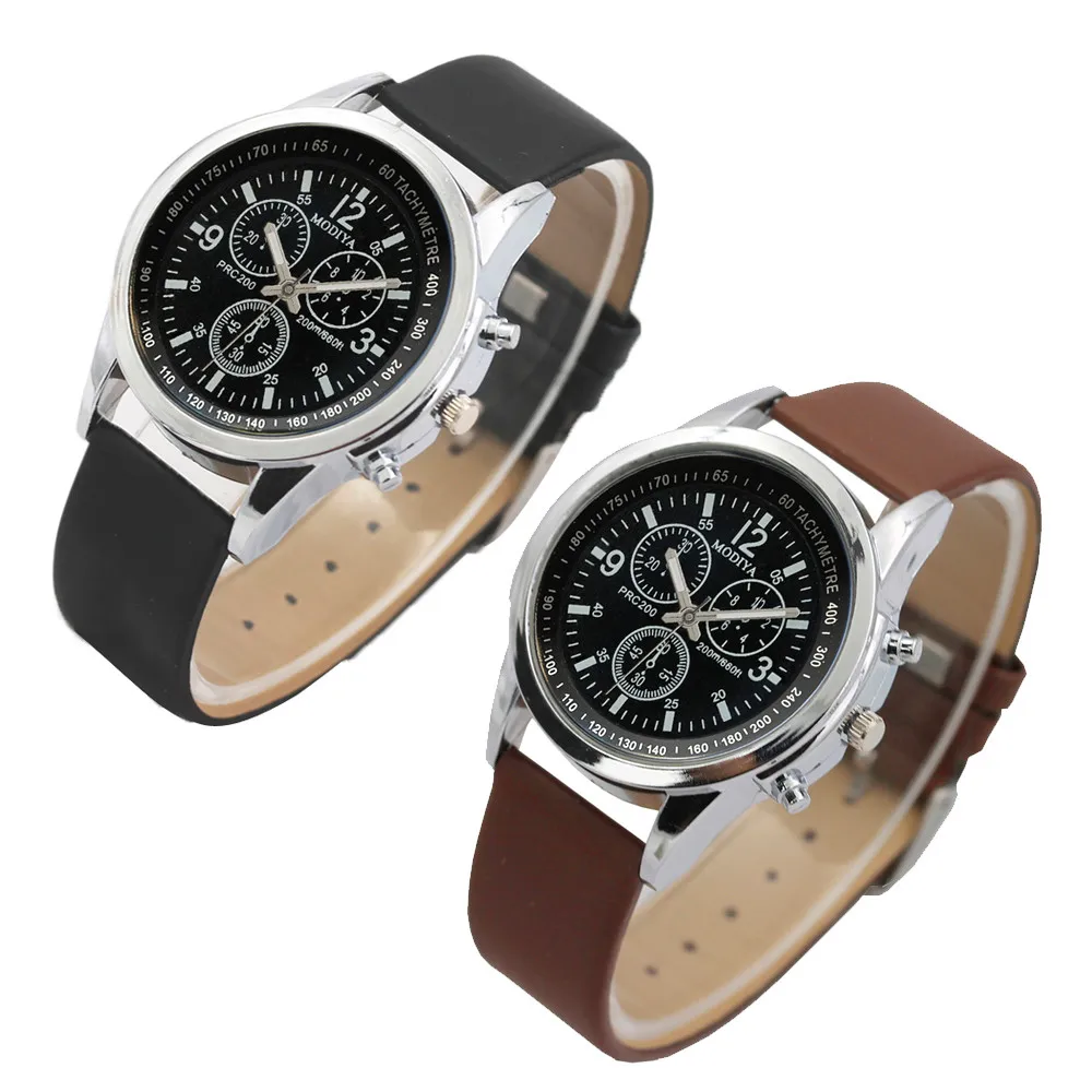 Luxury Man Watch High Quality Chronograph Luminous Men's Wristwatch Pu Strap Business Men's Quartz Watch Reloj Hombre